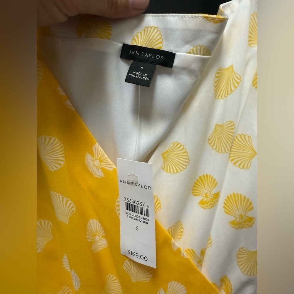 Ann Taylor Yellow Polka Dot Sleeveless Wrap Sundress NWT - Picture 2 of 5